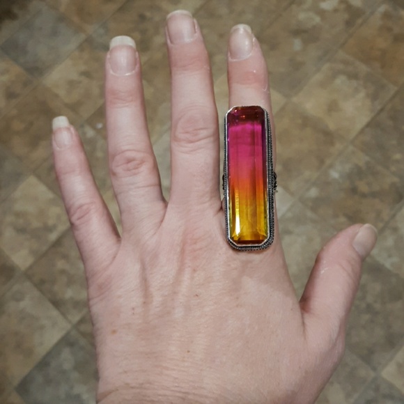 New Amazing Oversized Ametrine 925 Silver Statement Ring. - Picture 6 of 8